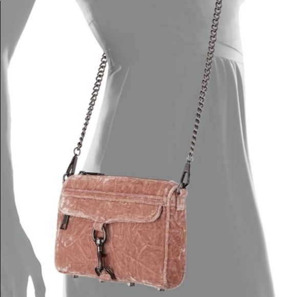 NWOT Rebecca Minkoff Mini MAC Crushed Velvet Adjustable Gorgeous Bag - Picture 9 of 9